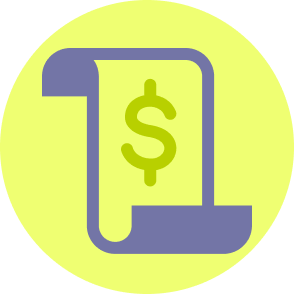 icon - a dollar sign on a piece of paper